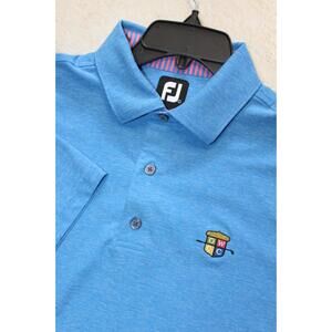 FootJoy x Old Warson Country Club Polo Shirt Men LARGE Blue Polyester Stretch
